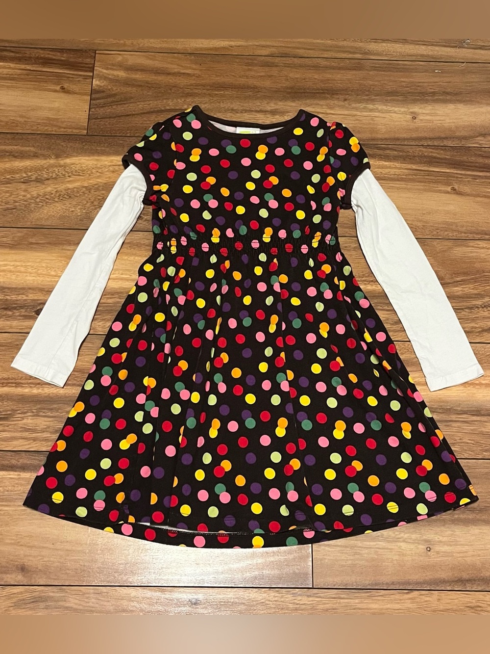 Y2K crazy 8 girls size7-8 dark brown black
Polka dotted long sleeve t shirt dres